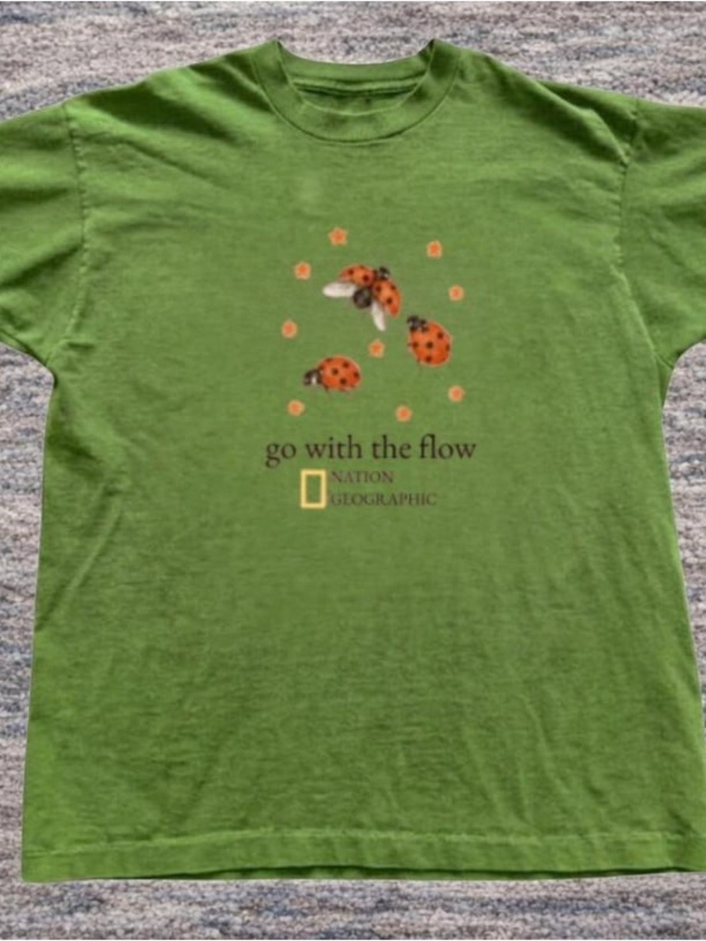 National Geographic "Go With The Flow" Green Graphic Tee